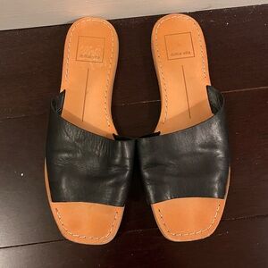 Dolce Vita Cato Slides Black and Tan Leather Size 6.5